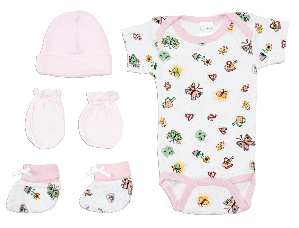 Baby Girls 4 Pc Layette Baby Shower Gift