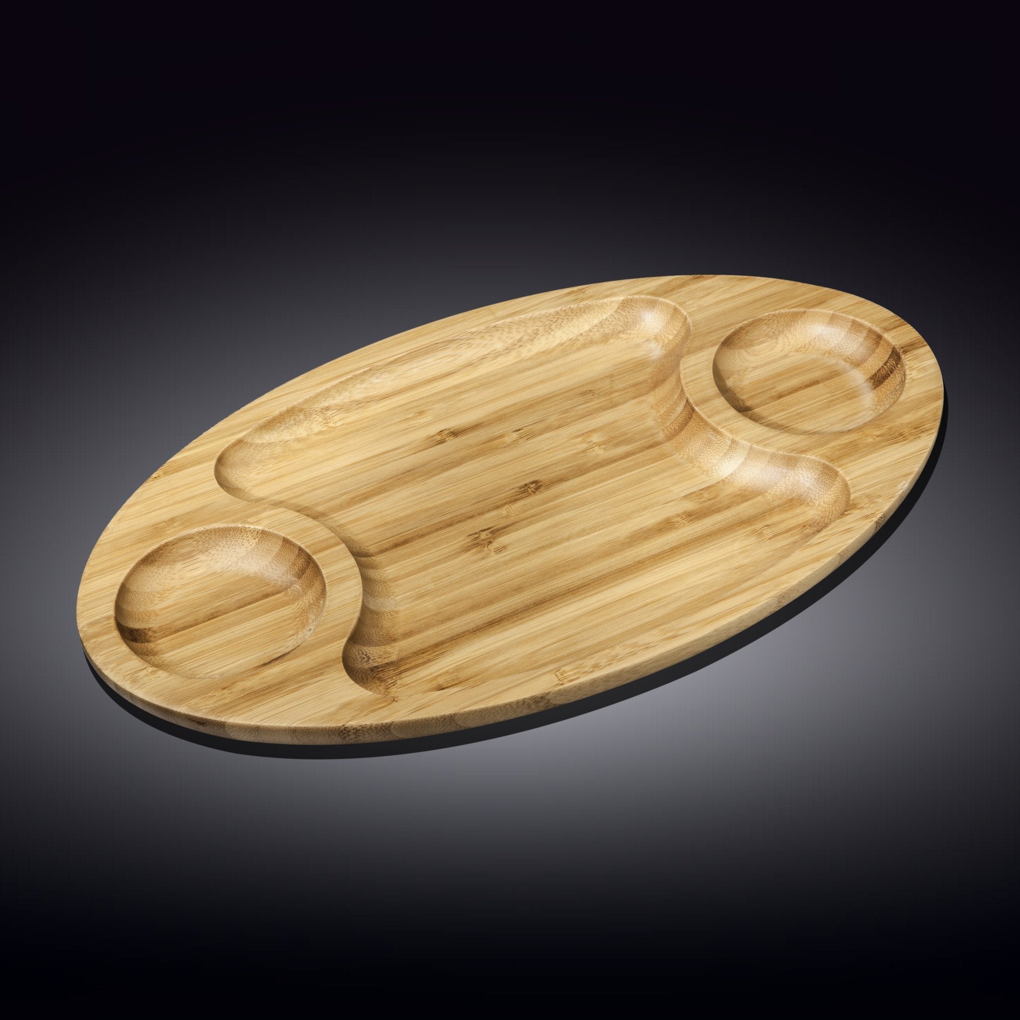 Bamboo 3 Section Platter 18" inch X 10"