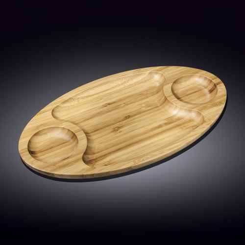 Bamboo 3 Section Platter 18" inch X 10"