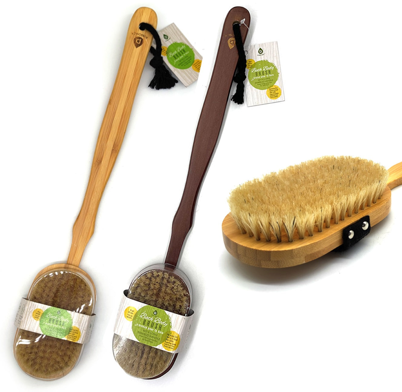  Body Brush With Long Bamboo Handle