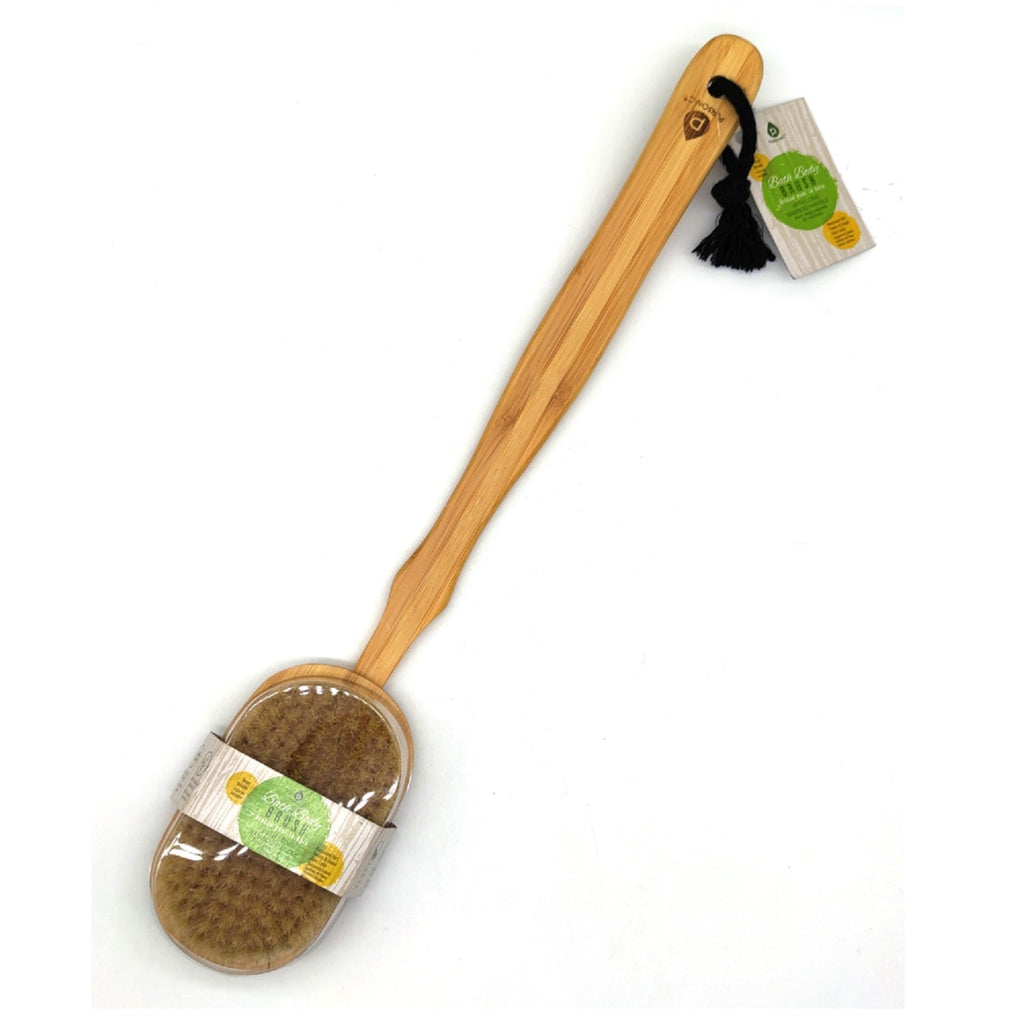  Body Brush With Long Bamboo Handle- light brown