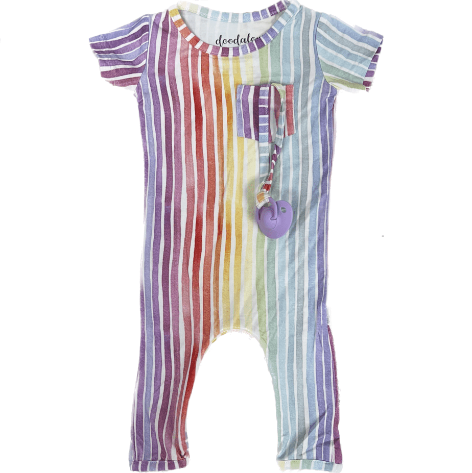 Doodalou Bamboo Baby Romper Short Sleeve with Pants 