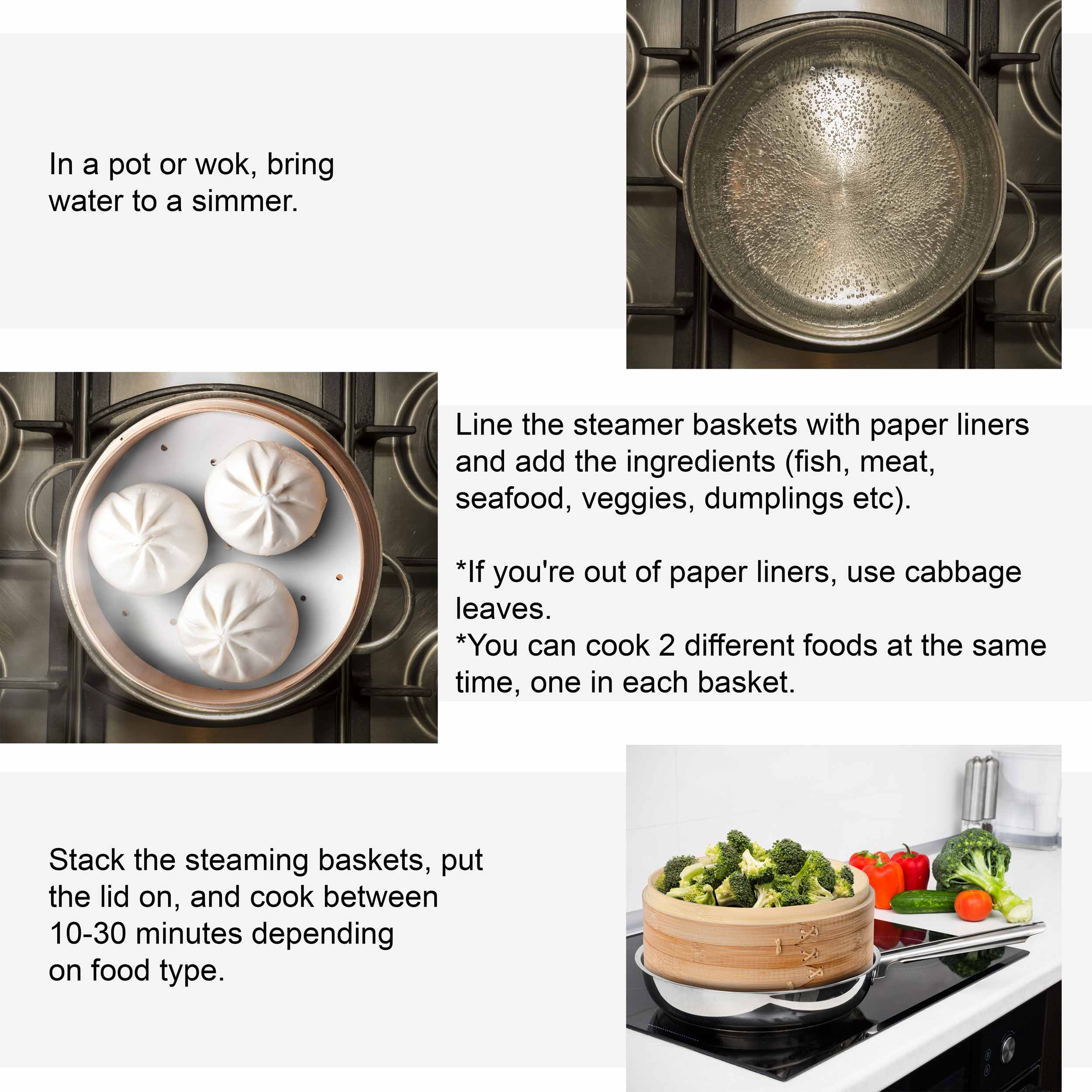 Bamboo Steamer for Cooking-Easy to use.
