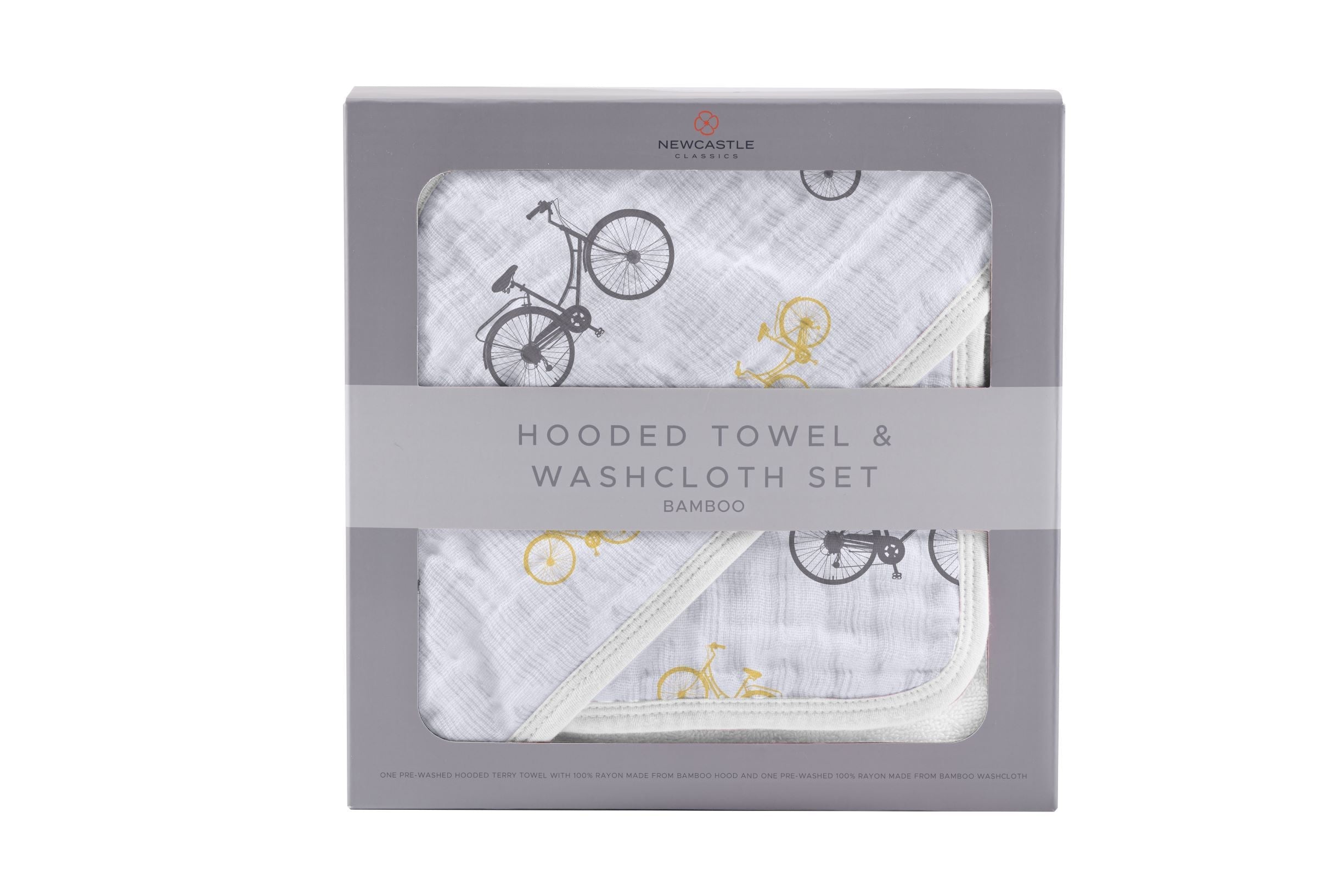Bamboo Muslin Hooded Towel and Washcloth Set