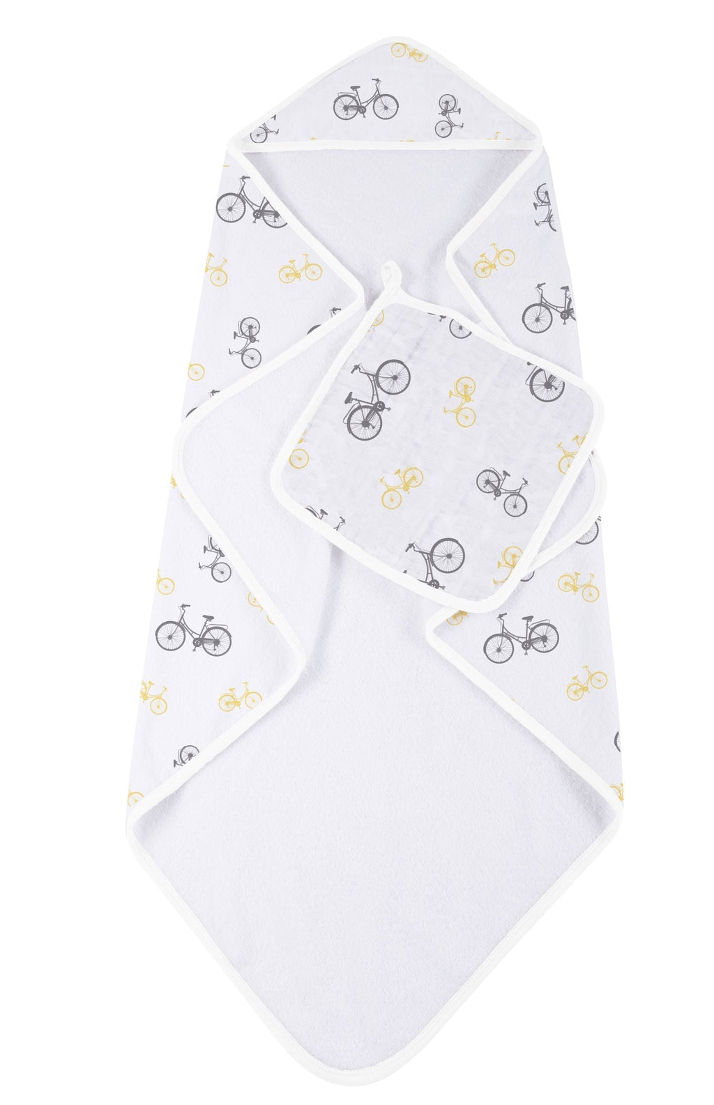 Bamboo Muslin Hooded Towel and Washcloth Set
