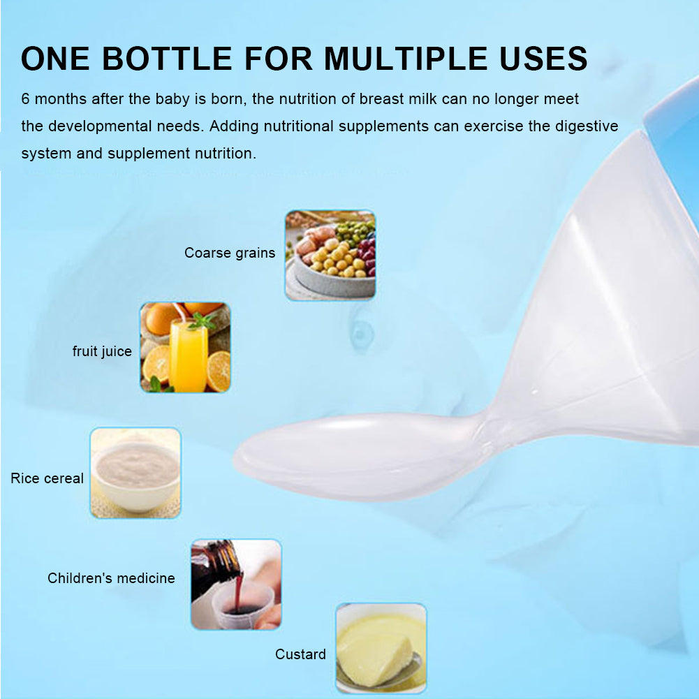 Safe Newborn Baby Feeding Bottle Silicone Feeding Spoon Bottle