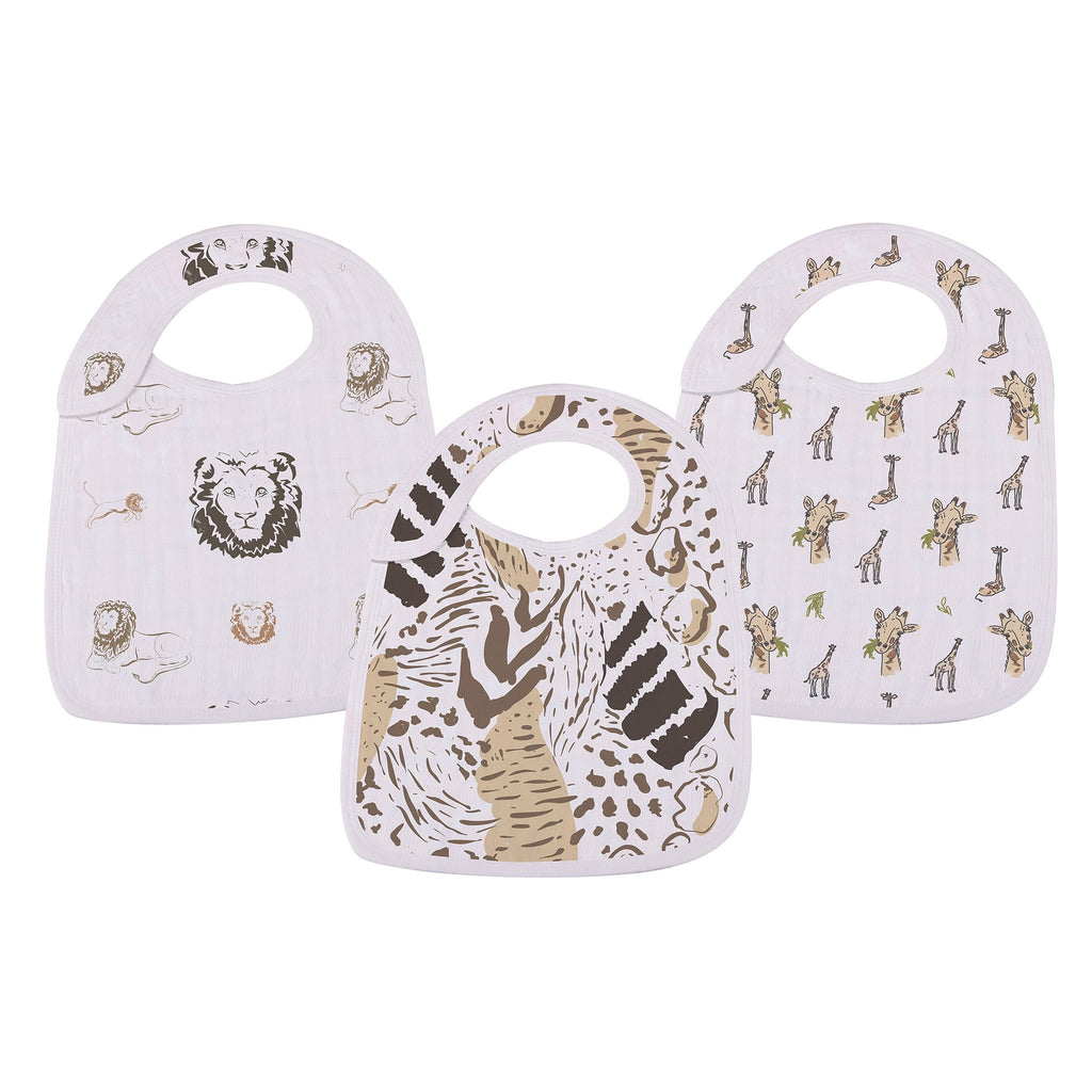 Bamboo Muslin Snap Bibs 3PK