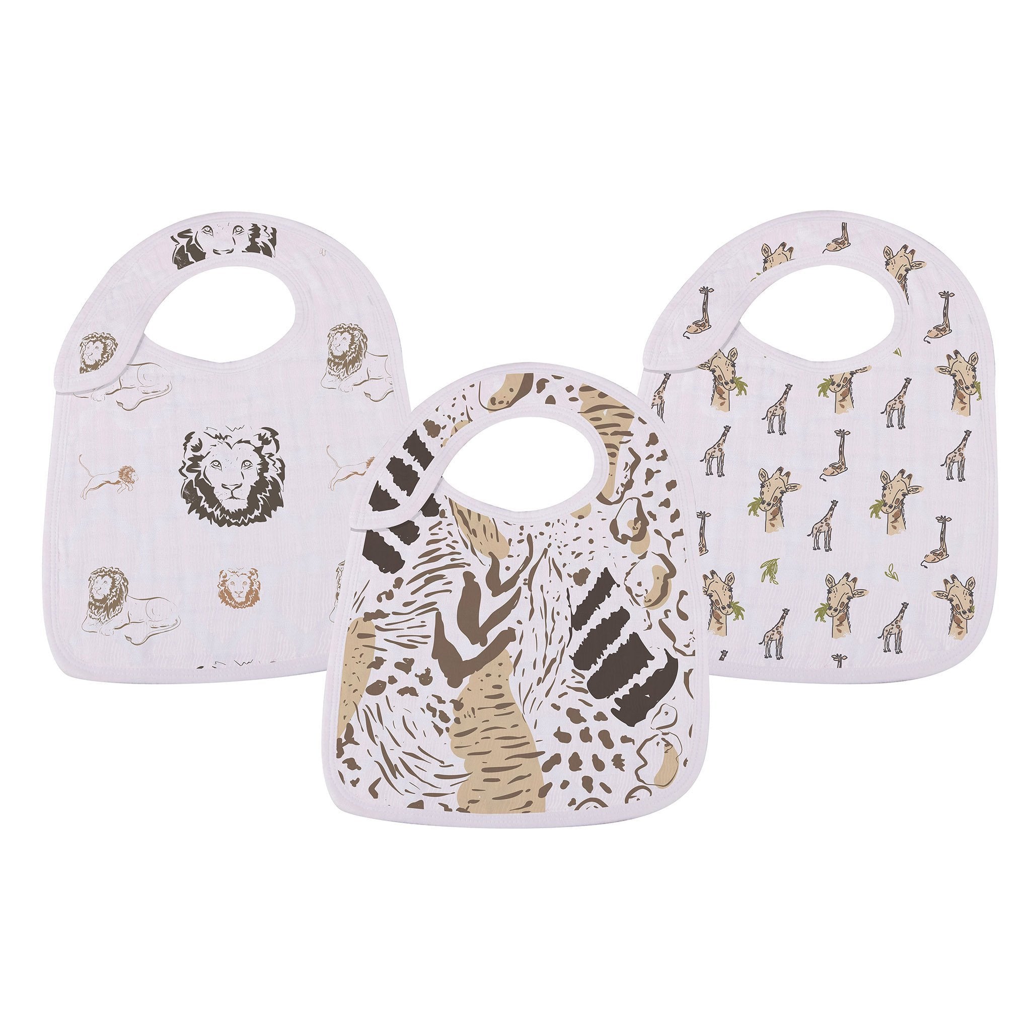 Bamboo Muslin Snap Bibs 3PK